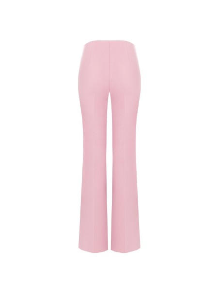 Calças Palazzo em Scuba Crepe com Pérolas e Strass Rinascimento