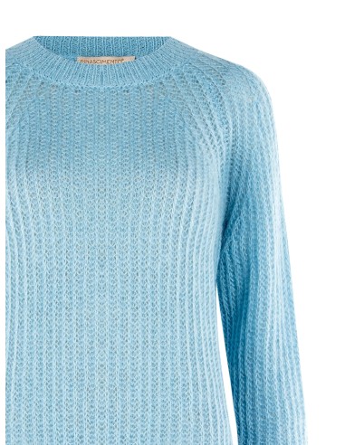 Camisola peluda de corte comprido e malha trançada Rinascimento