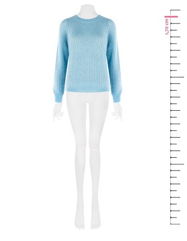 Camisola felpuda de corte comprido e malha trançada Rinascimento