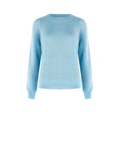 Camisola peluda de corte longo e malha trançada Rinascimento