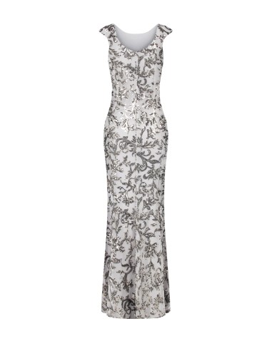 Vestido Longo Sereia Em Tule Elástico Bordado Com Lantejoulas Rinascimento - Vestiti Firmati Life Smiles