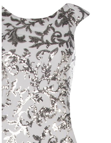 Vestido Longo Sereia Em Tule Elástico Bordado Com Lantejoulas Rinascimento - Vestiti Firmati Life Smiles