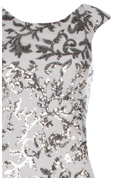 Vestido Longo Sereia Em Tule Elástico Bordado Com Lantejoulas Rinascimento - Vestiti Firmati Life Smiles