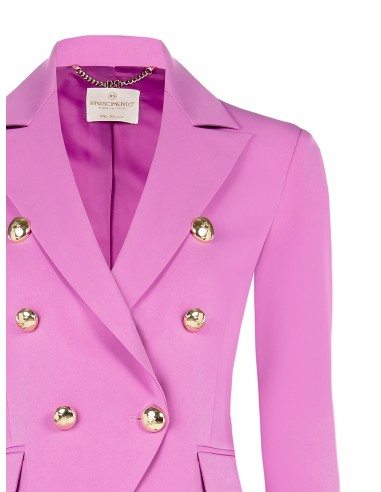 Blazer Curto E Justo Em Tecido Técnico Com Botões Com Logótipo Rinascimento - Vestiti Firmati Life Smiles