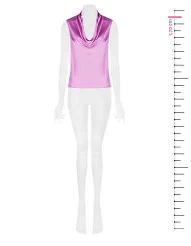 Blusa De Cetim Plissada Com Decote Em Anel Rinascimento - Vestiti Firmati Life Smiles