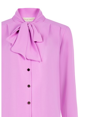 Camisa De Cetim Fluida Com Laço Rinascimento - Vestiti Firmati Life Smiles