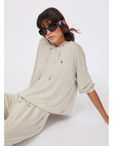 Sweat Lurex® com capuz Liu Jo