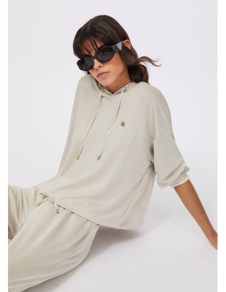 Sweat Lurex® com capuz Liu Jo