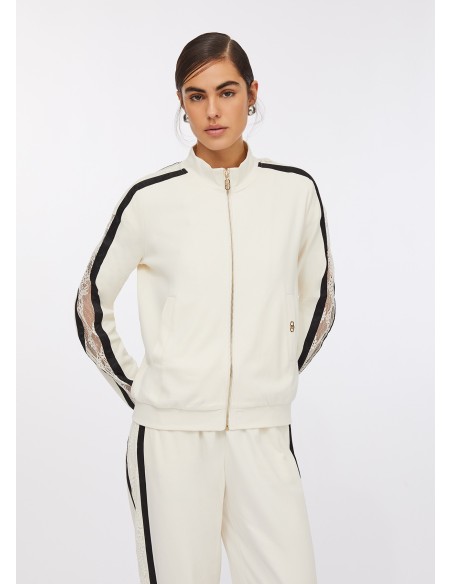 Sweatshirt de algodão com renda Liu Jo