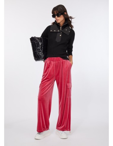 Calças de jogging em veludo com logótipo Liu Jo