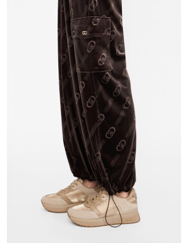 Calças jogging em chenille com logótipo Liu Jo