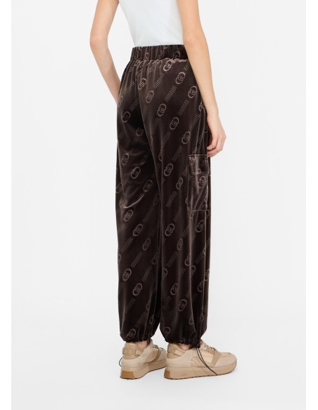 Calças de jogging em chenille com logótipo Liu Jo