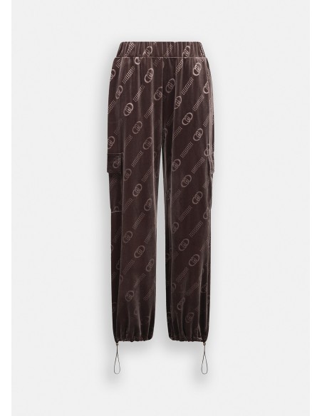 Calças de jogging em chenilha com logótipo Liu Jo