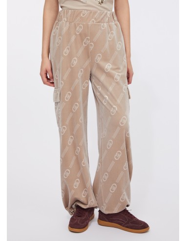 Calças de jogging em chenilha com logótipo Liu Jo