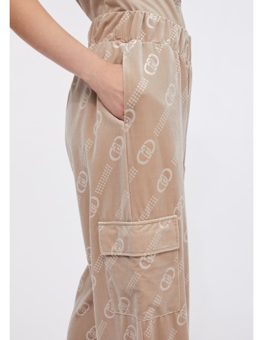 Calças de jogging em chenille com logótipo Liu Jo