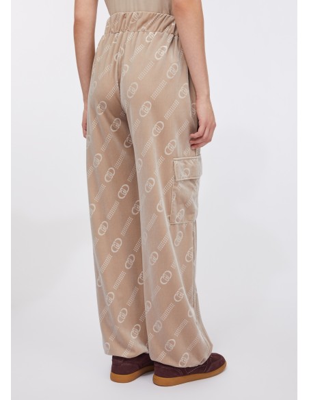 Calças de jogging em chenille com logo Liu Jo