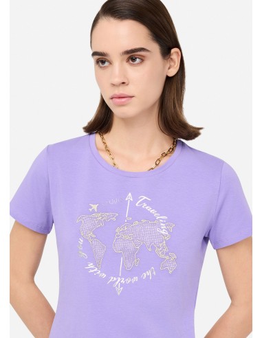 T-shirt com estampado laminado Liu Jo