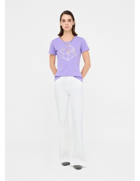 T-shirt com estampa laminada Liu Jo