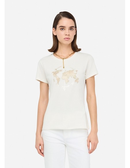 T-shirt com estampa laminada Liu Jo