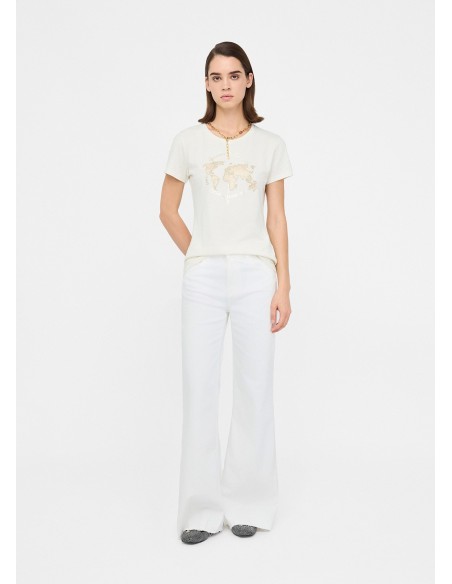 T-shirt com estampa laminada Liu Jo