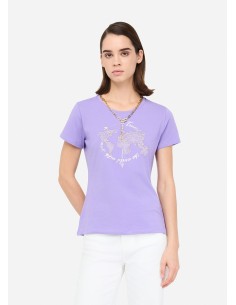 T-shirt com estampa laminada Liu Jo