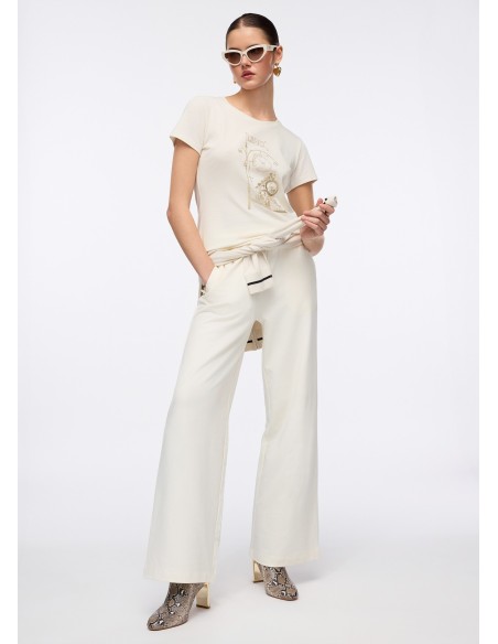 T-shirt com estampa laminada Liu Jo