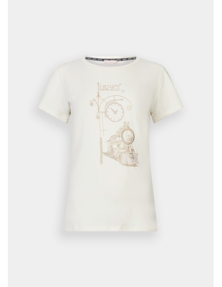T-shirt com estampado laminado Liu Jo