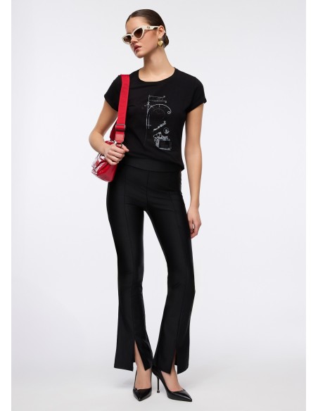 T-shirt com estampa laminada Liu Jo