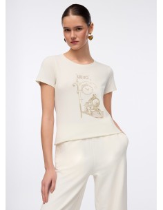 T-shirt com estampa laminada Liu Jo