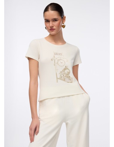 T-shirt com estampa laminada Liu Jo