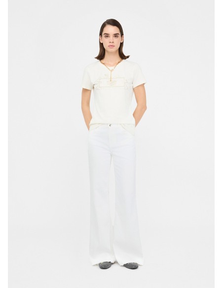 T-shirt com estampa laminada Liu Jo