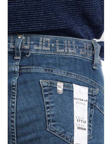 Denim com corpete e strass Liu Jo