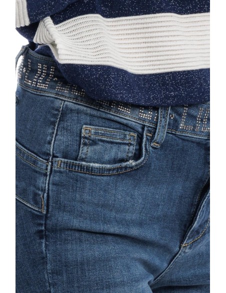 Denim com bustiê com strass Liu Jo