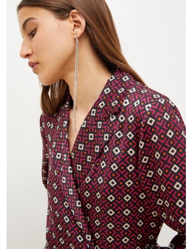 Vestido Cruzado Com Estampa Geométrica Liu Jo