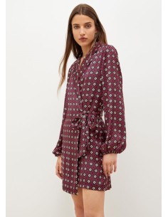 Vestido Cruzado com Estampa Geométrica Liu Jo