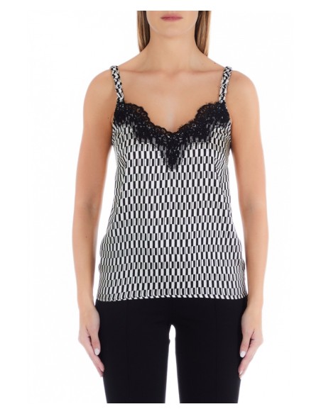 Top em Renda com Padrão Abstrato Liu Jo