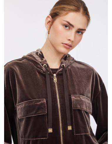 Sweat em chenille com capuz Liu Jo