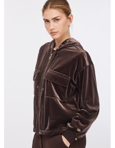 Sweat em chenille com capuz Liu Jo