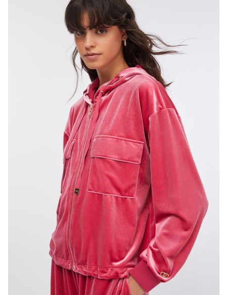 Sweatshirt em chenille com capuz Liu Jo