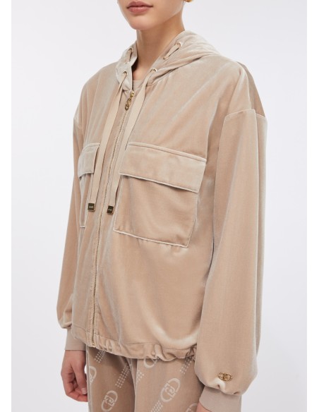 Sweat em chenille com capuz Liu Jo