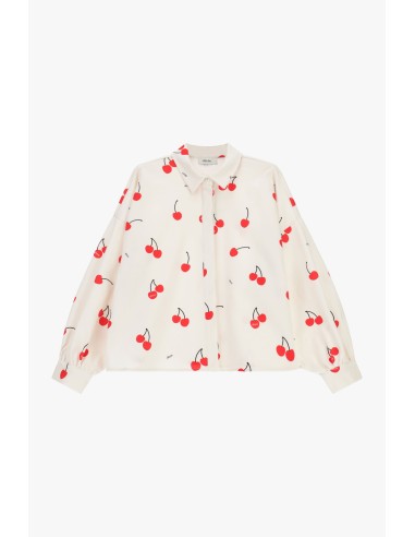 Camisa ampla com estampa de cerejas e mangas compridas Dixie
