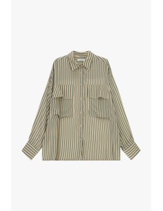 Camisa Oversize às Riscas com Bolsos Frontais Dixie 2