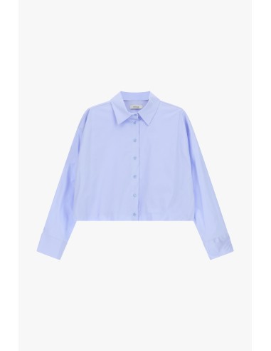 Camisa Cropped Com Mangas Compridas E Colarinho Clássico Dixie