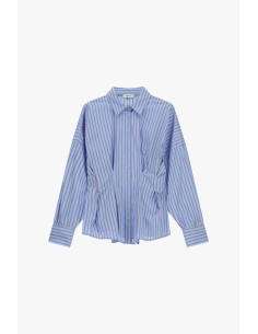 Camisa às Riscas com Mangas Compridas e Pences Dixie