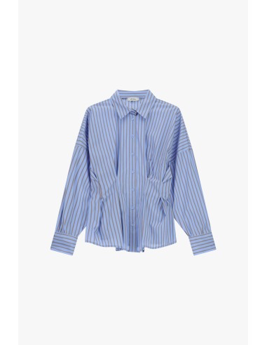 Camisa às Riscas com Mangas Compridas e Pences Dixie