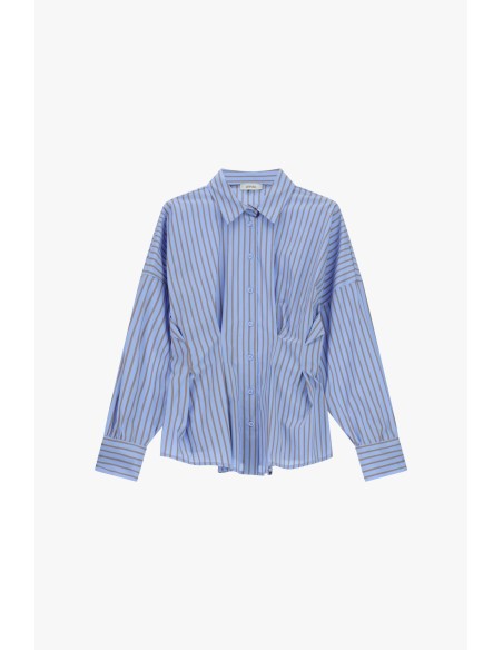 Camisa às Riscas com Mangas Compridas e Pences Dixie