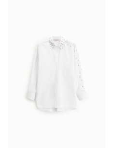 Camisa Comprida Com Tachas, Bolso E Colarinho Pontudo Dixie 2