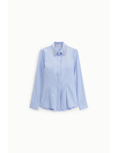 Camisa com Colarinho tipo Jóia e Mangas Compridas Dixie
