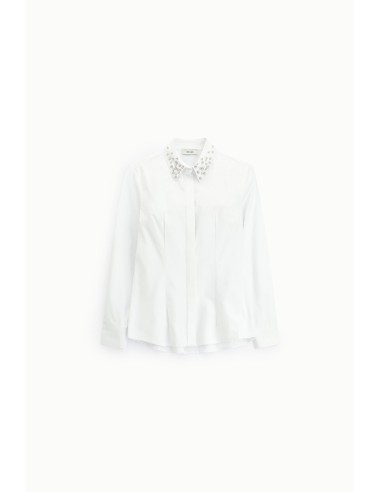Camisa com colarinho joia e mangas compridas Dixie