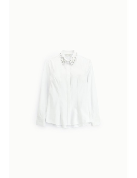 Camisa com colarinho joia e mangas compridas Dixie